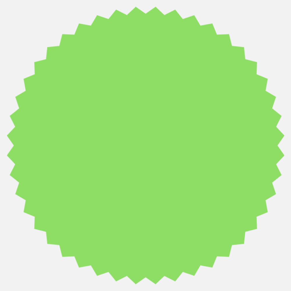Neon Green 2 1/4 Inch Roll of Burst Shaped Labels - Sales Certificate Bright Adhesive