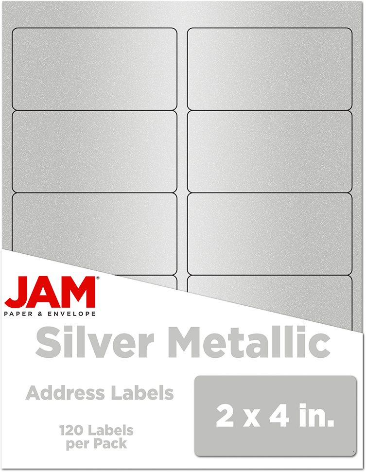 Silver Metallic 2 x 4 Address Labels