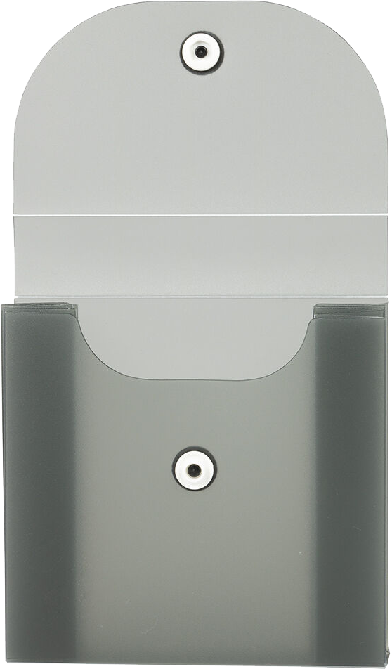 Smoke Gray Plastic Business Card Case with Snap Closure - 20 Card Capacity