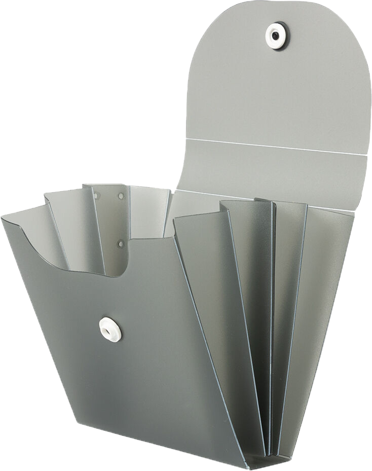 Smoke Gray Plastic Business Card Case with Snap Closure - 20 Card Capacity