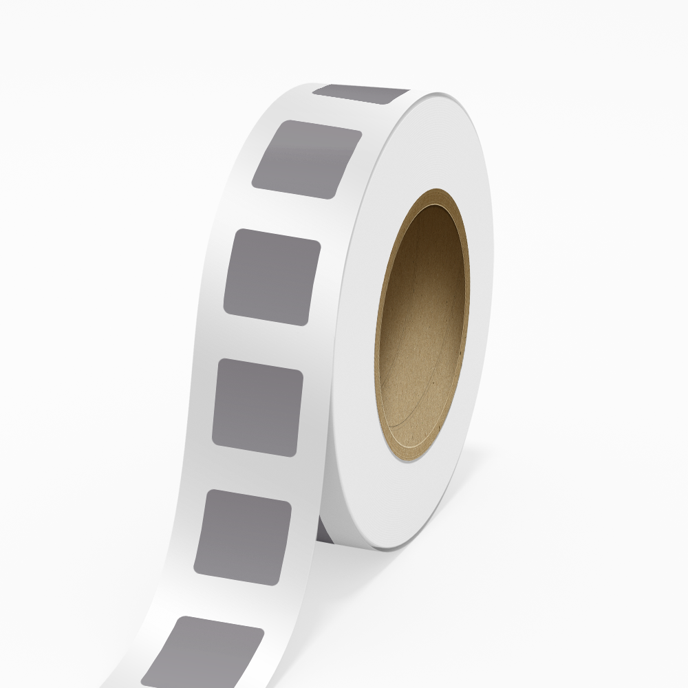 Matte Silver Foil 2 x 2 Inch Roll of Square Labels - Durable
