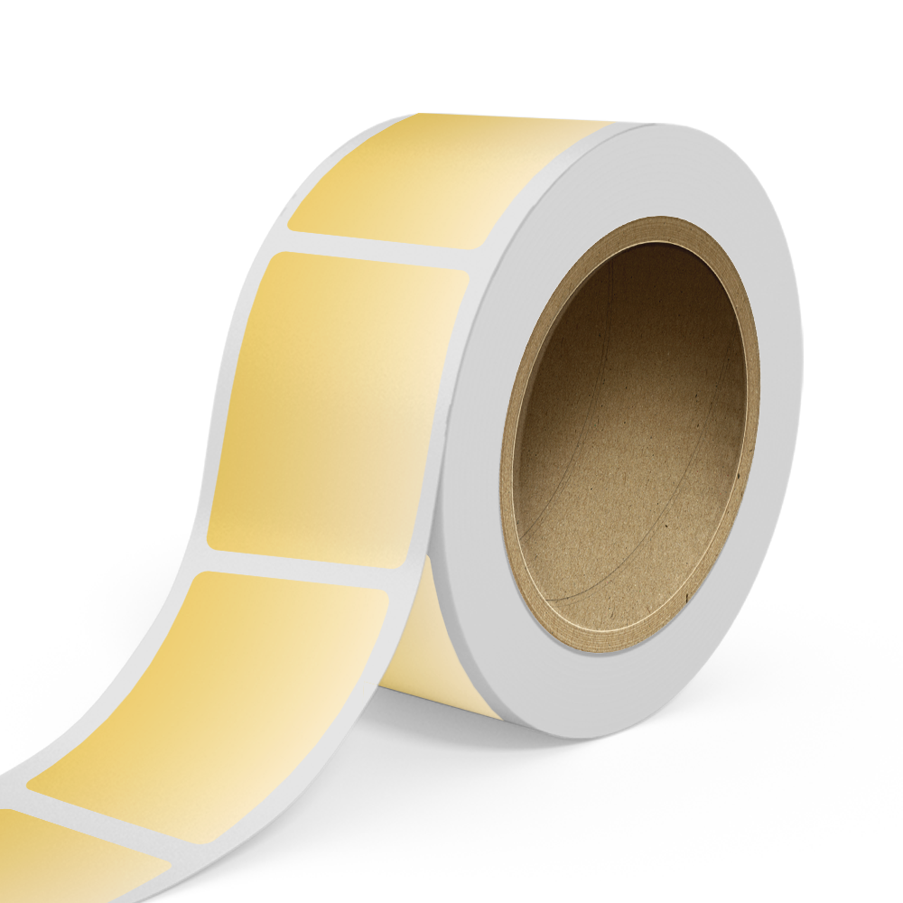 Gold Foil 2 x 3 Inch Roll of Rectangle Labels - Durable with Metallic Finish