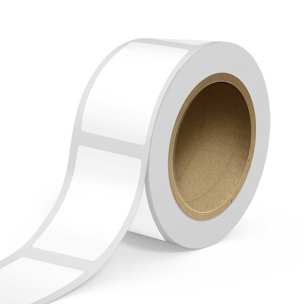 White Glossy 3 x 5 Inch Roll of Rectangle Labels