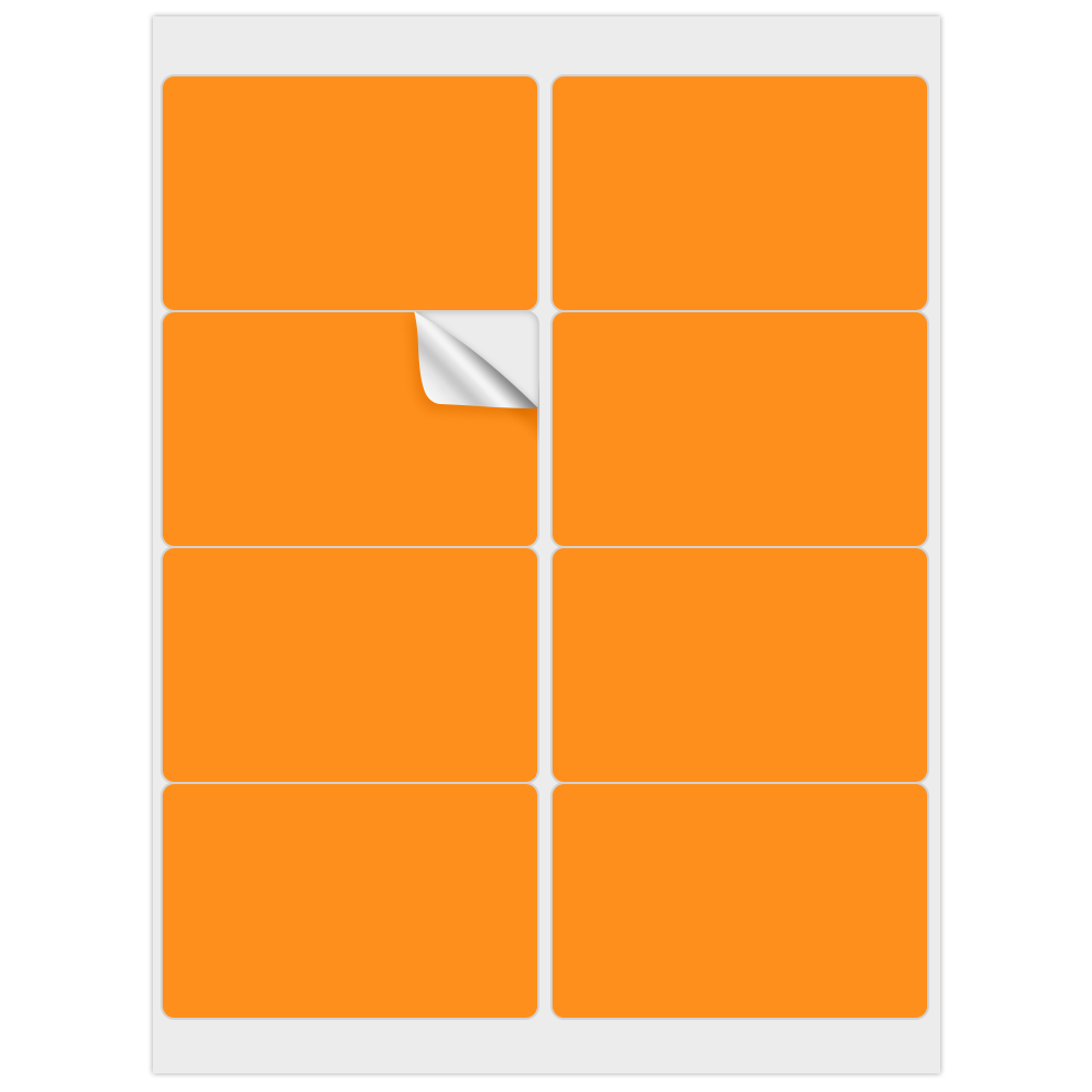 Neon Orange 2 1/2 x 4 Inch Rectangle Address Labels (8 Labels per Sheet)