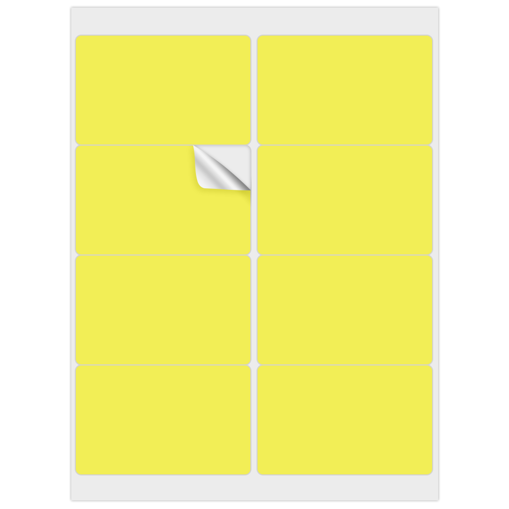 Neon Yellow 2 1/2 x 4 Inch Rectangle Address Labels (8 Labels per Sheet)