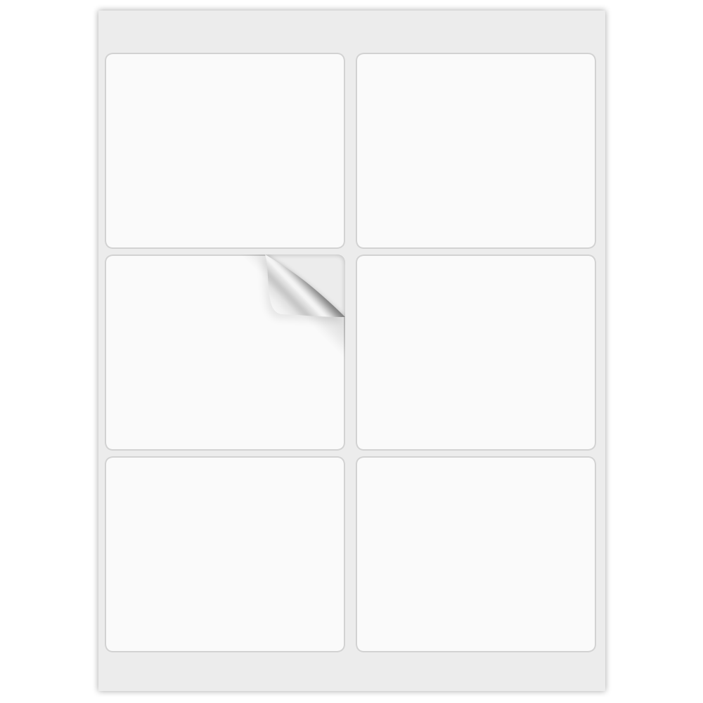 White 3 1/4 x 4 Inch Rectangle Shipping Labels (6 Labels per Sheet)
