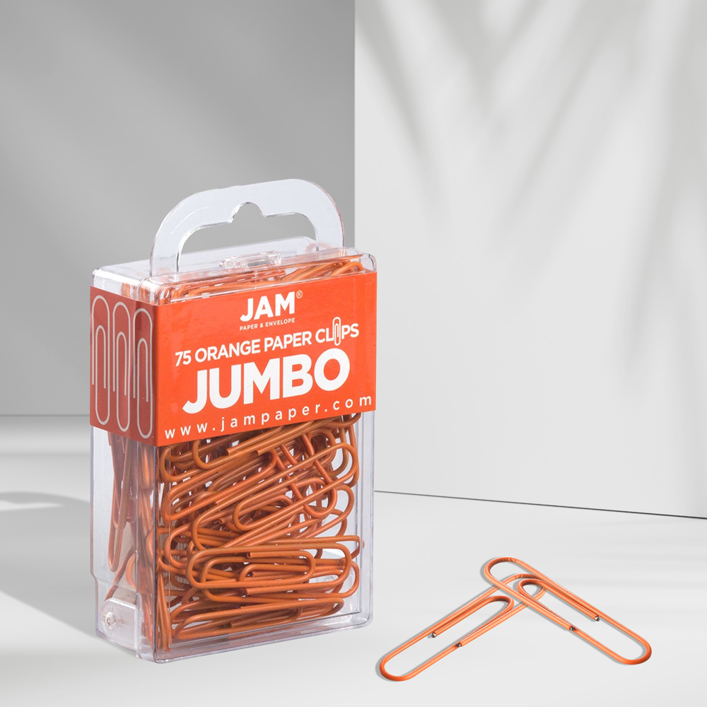 Orange Jumbo Paper Clips - 75 Pack