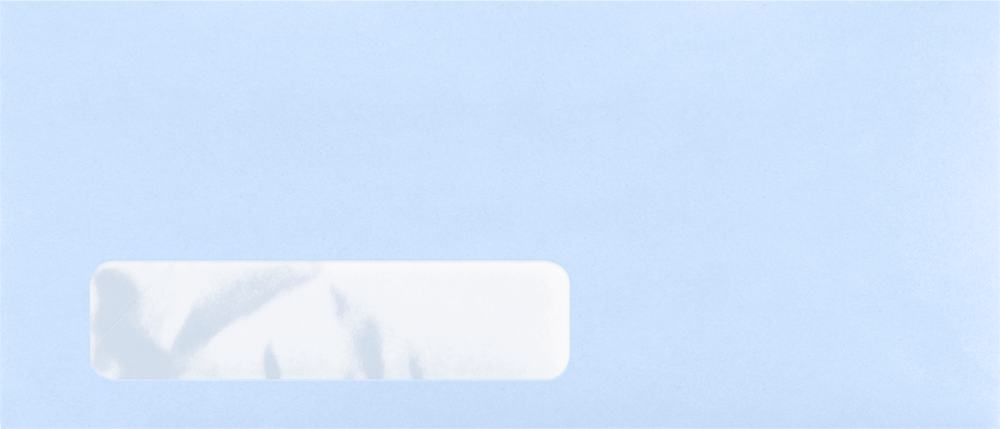 Baby Blue 32lb #10 Window Envelopes (4 1/8 x 9 1/2)