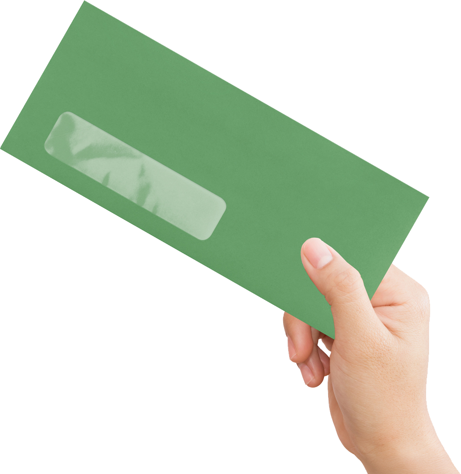 Holiday Green 32lb #10 Window Envelopes (4 1/8 x 9 1/2)