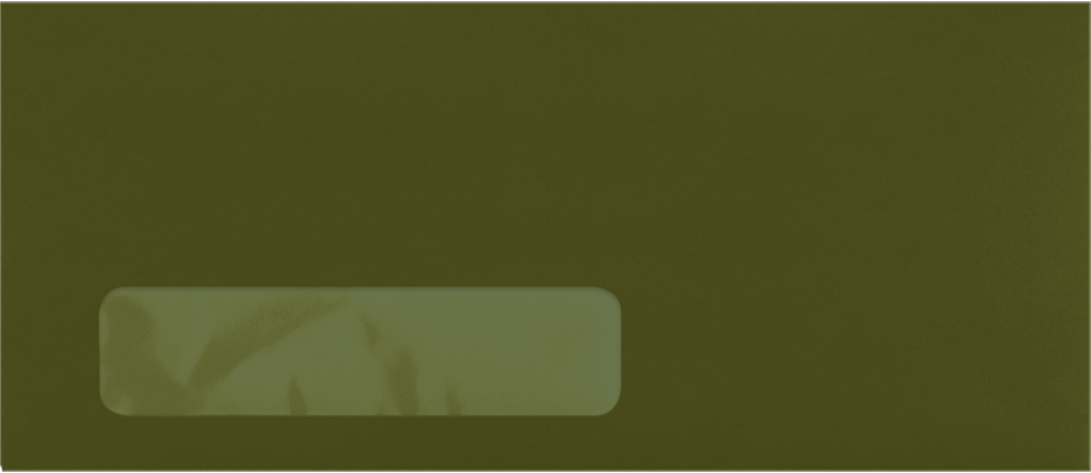 Dark Green Olive 28lb #10 Window Envelopes (4 1/8 x 9 1/2)