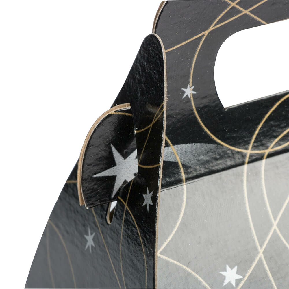 Black Shooting Star Small Gable Gift Boxes (3 1/4 x 6 x 3)