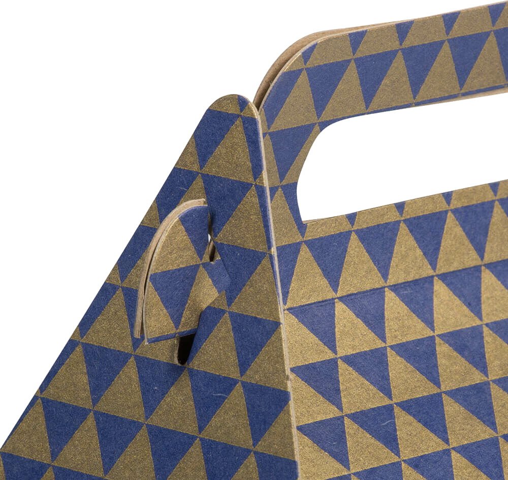Purple and Gold Diamond Small Gable Gift Boxes (3 1/4 x 6 x 3)