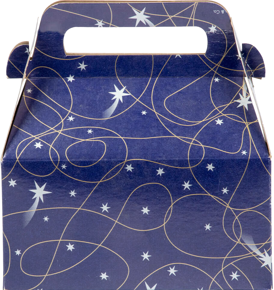 Purple Shooting Stars Small Gable Gift Boxes (3 1/4 x 6 x 3)
