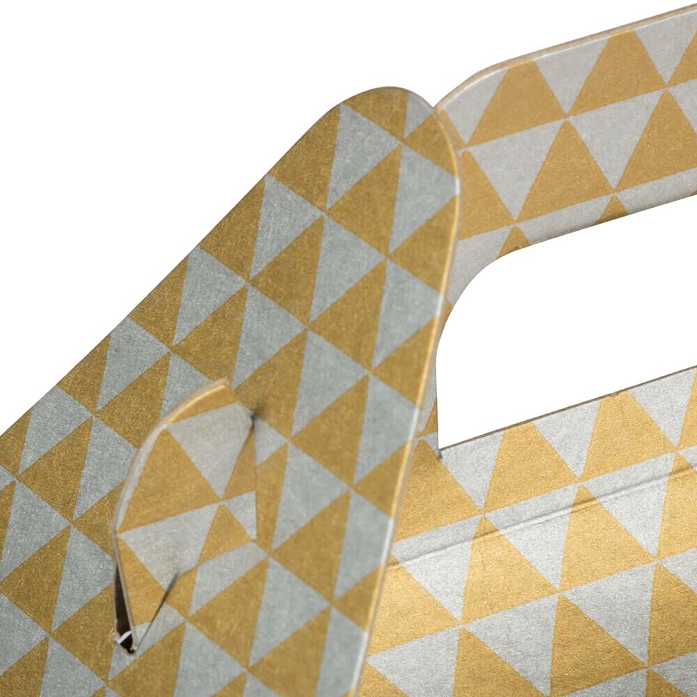 Gold and Silver Diamond Medium Gable Gift Boxes (4 x 8 x 5 1/4)