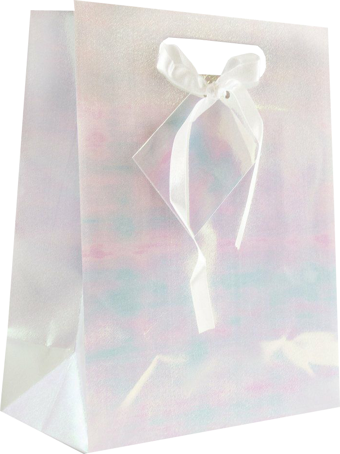 White Medium Holographic Gift Bags (8 x 10 x 4)