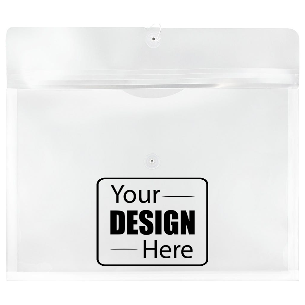 Clear 12 x 18 Booklet Plastic Envelopes with Button & String
