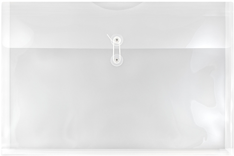 Clear 12 x 18 Booklet Plastic Envelopes with Button & String