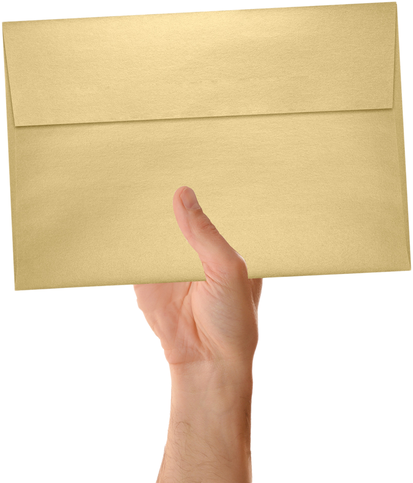 Light Gold Blonde Metallic 32lb A10 Invitation Envelopes (6 x 9 1/2) with Peel & Seal