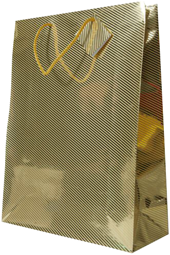 Gold Foil X-Large Diagonal Pinstripe Gift Bags (13 x 17 x 5)