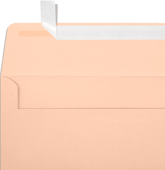 Blush Pink 32lb #10 Square Flap Envelopes (4 1/8 x 9 1/2) with Peel & Seal