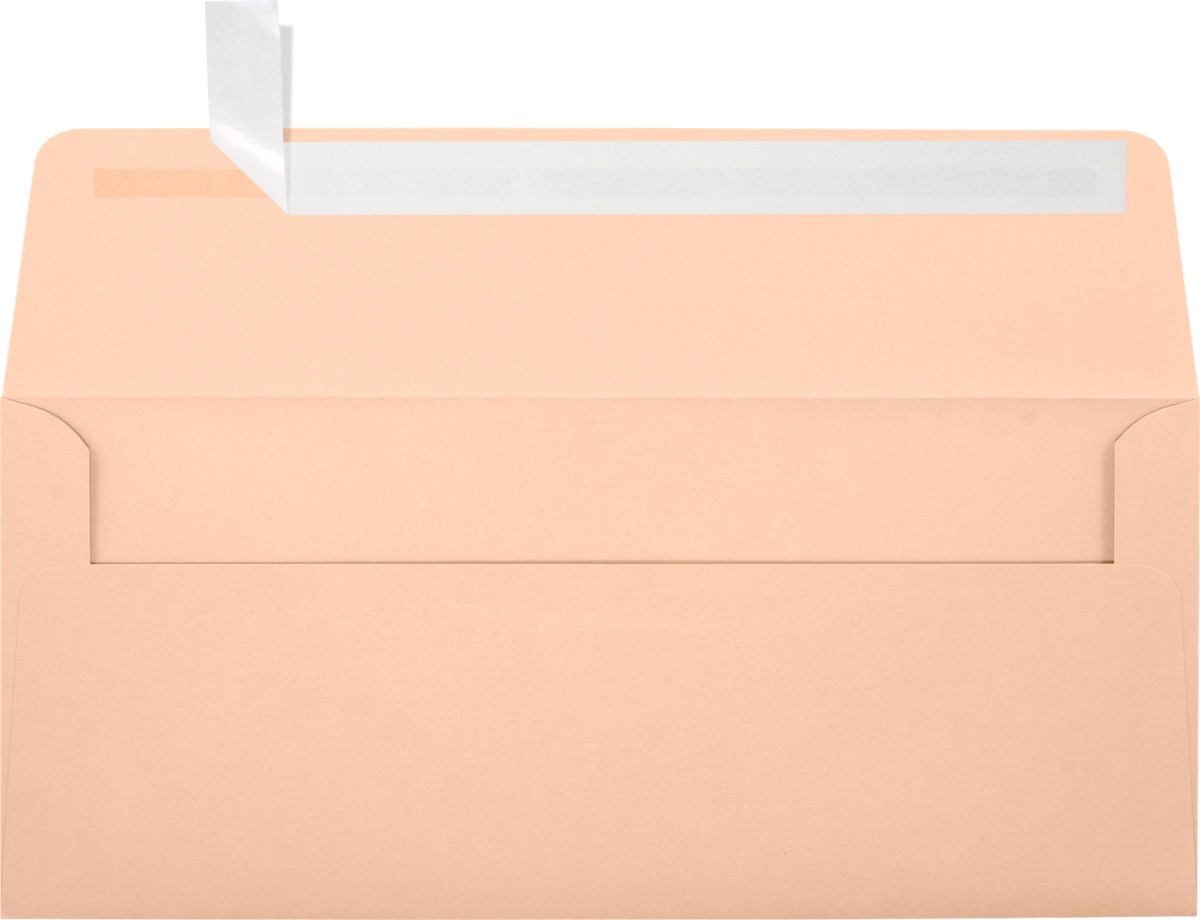 Blush Pink 32lb #10 Square Flap Envelopes (4 1/8 x 9 1/2) with Peel & Seal