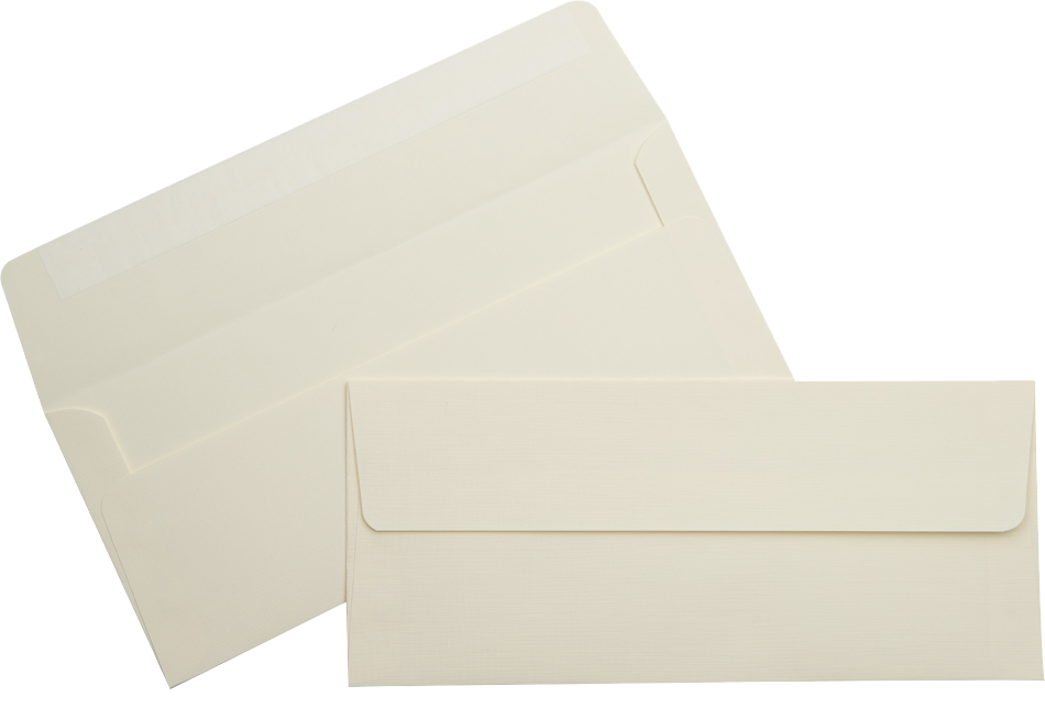 Natural Linen 32lb #10 Square Flap Envelopes (4 1/8 x 9 1/2) with Peel & Seal