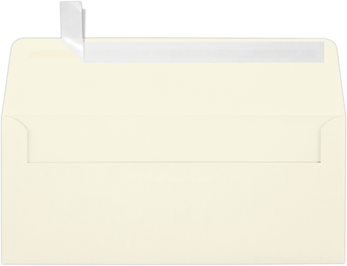 Natural 32lb #10 Square Flap Envelopes (4 1/8 x 9 1/2) with Peel & Seal