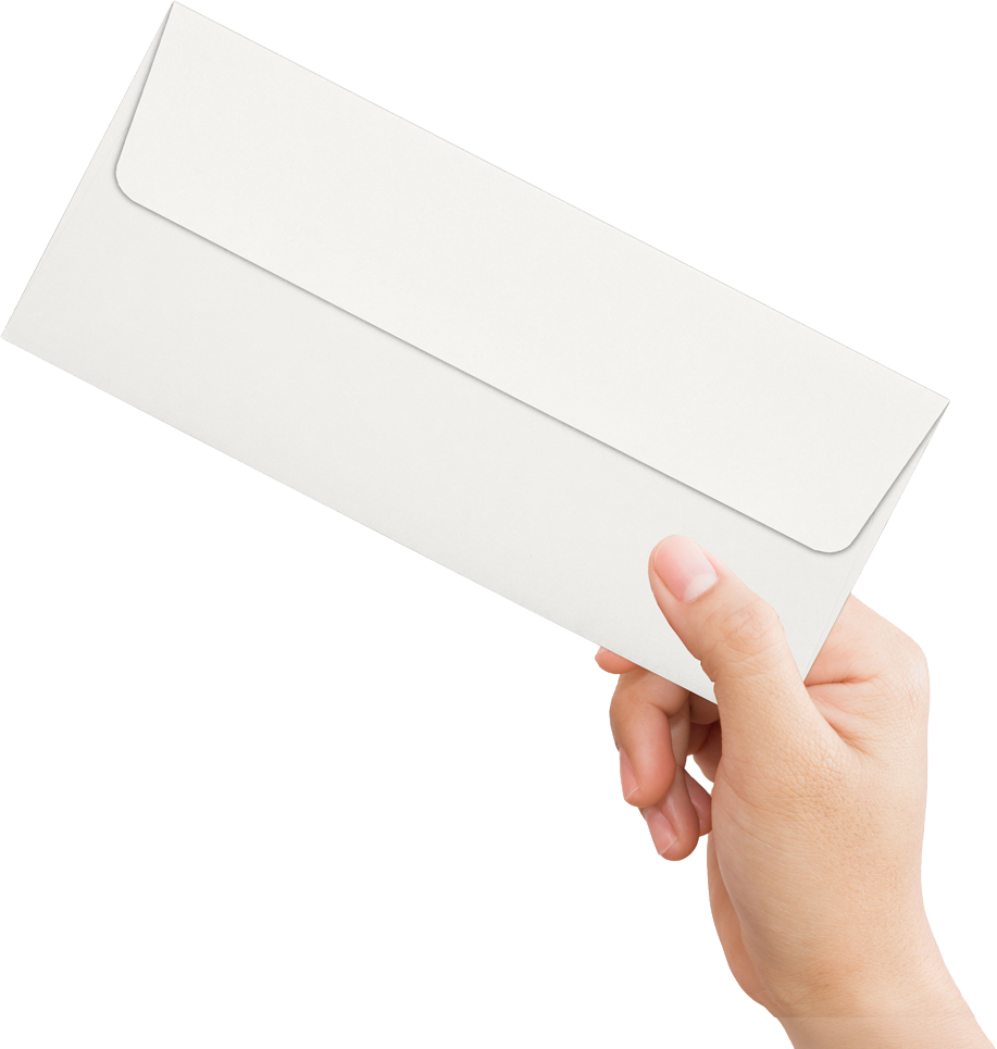 Natural 100% Cotton 32lb #10 Square Flap Envelopes (4 1/8 x 9 1/2) with Peel & Seal