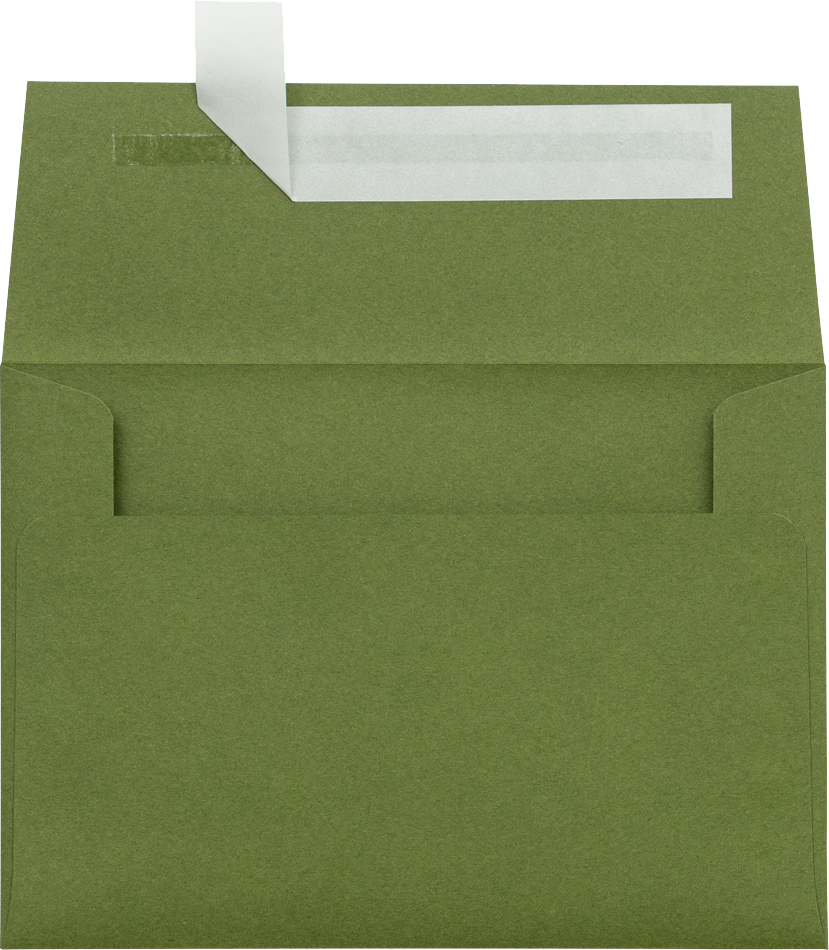 Dark Green Olive 28lb A1 Invitation Envelopes (3 5/8 x 5 1/8) with Peel & Seal