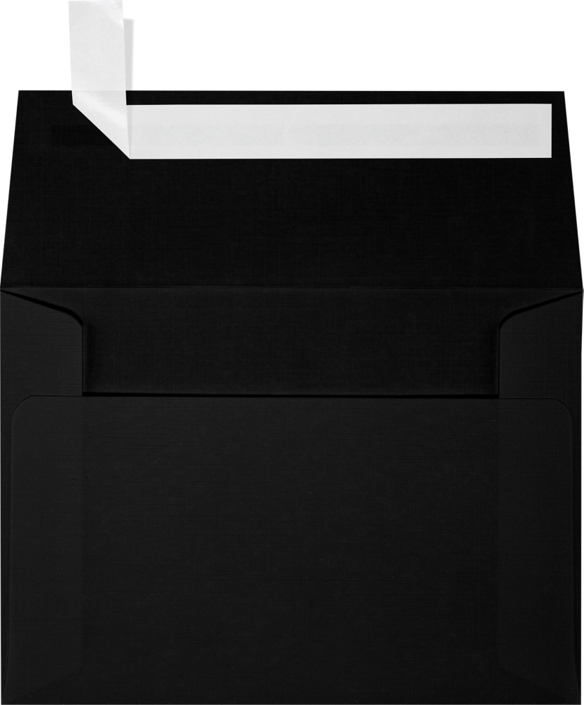 Black Linen 32lb A1 Invitation Envelopes (3 5/8 x 5 1/8) with Peel & Seal