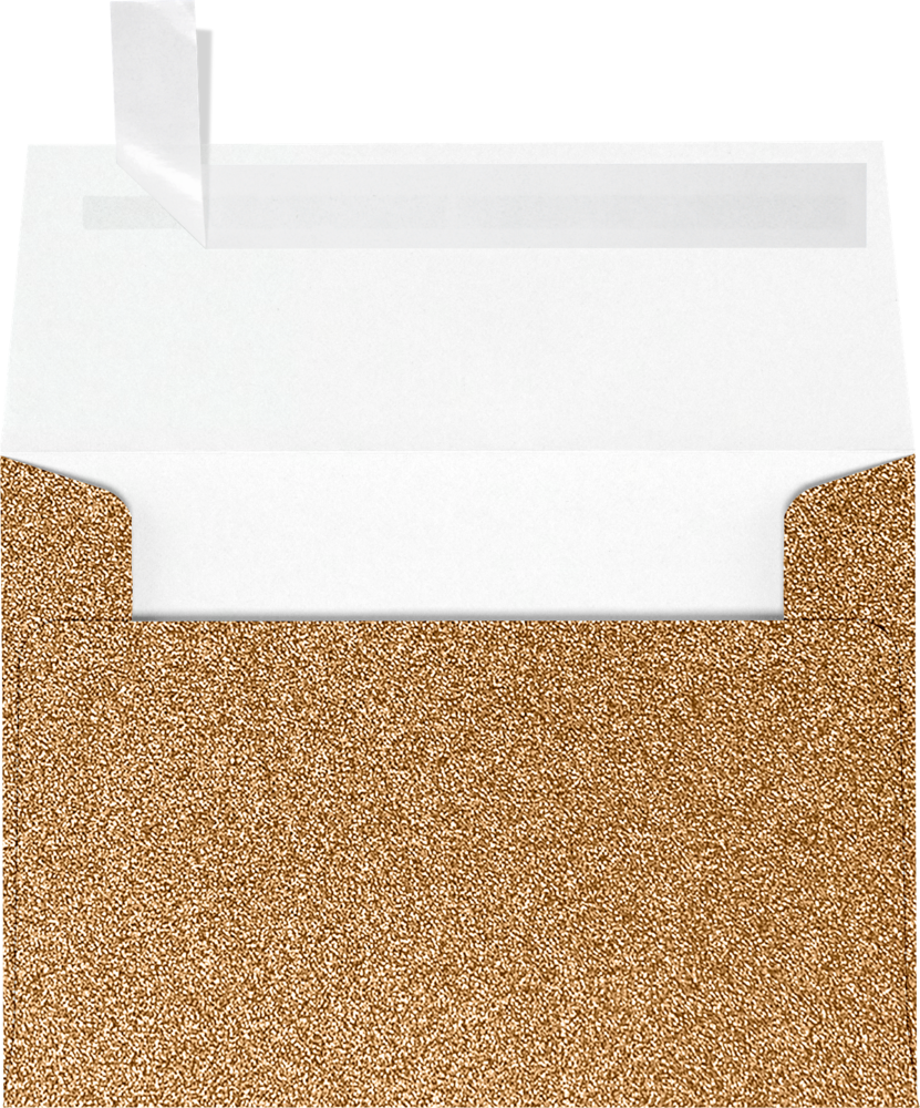 Rose Gold Sparkle 90lb A1 Invitation Envelopes (3 5/8 x 5 1/8) with Peel & Seal