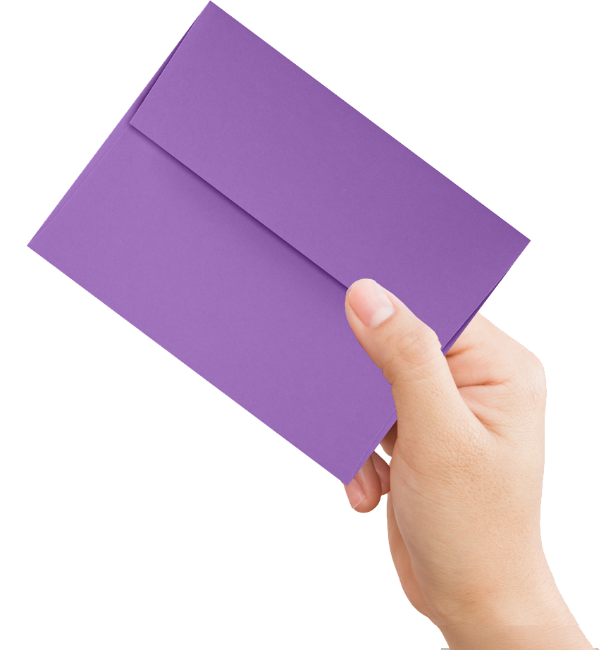 Violet Grape Purple 28lb A2 Invitation Envelopes (4 3/8 x 5 3/4) with Peel & Seal