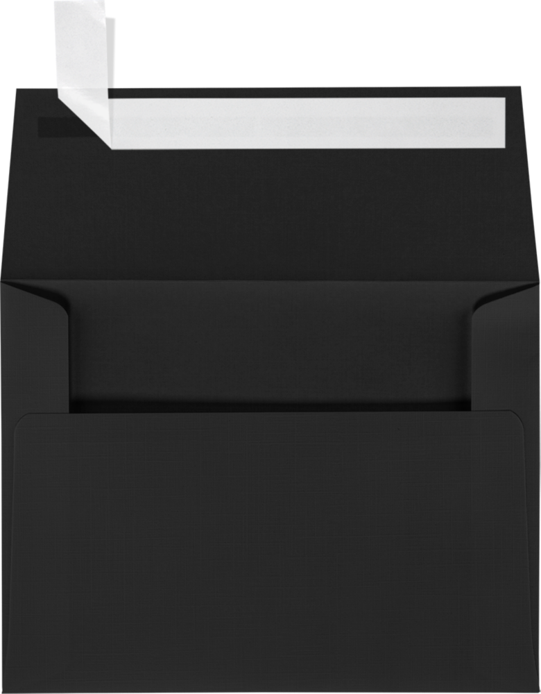 Black Linen 32lb A2 Invitation Envelopes (4 3/8 x 5 3/4) with Peel & Seal