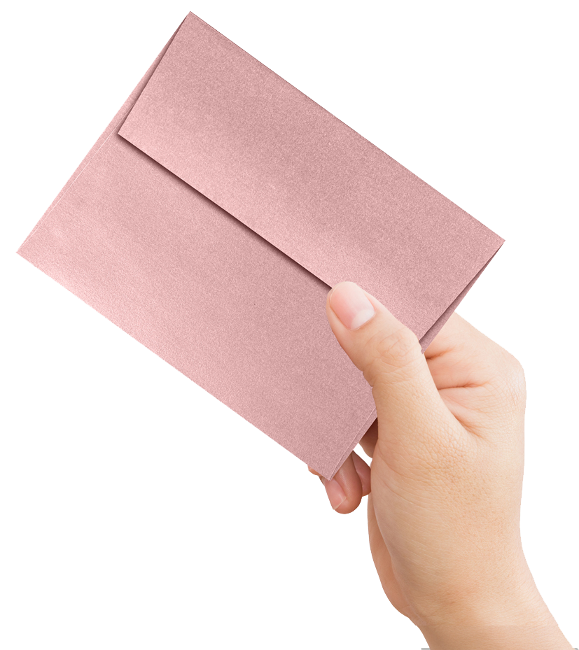 Misty Rose Pink Metallic 84lb A2 Invitation Envelopes (4 3/8 x 5 3/4) with Peel & Seal