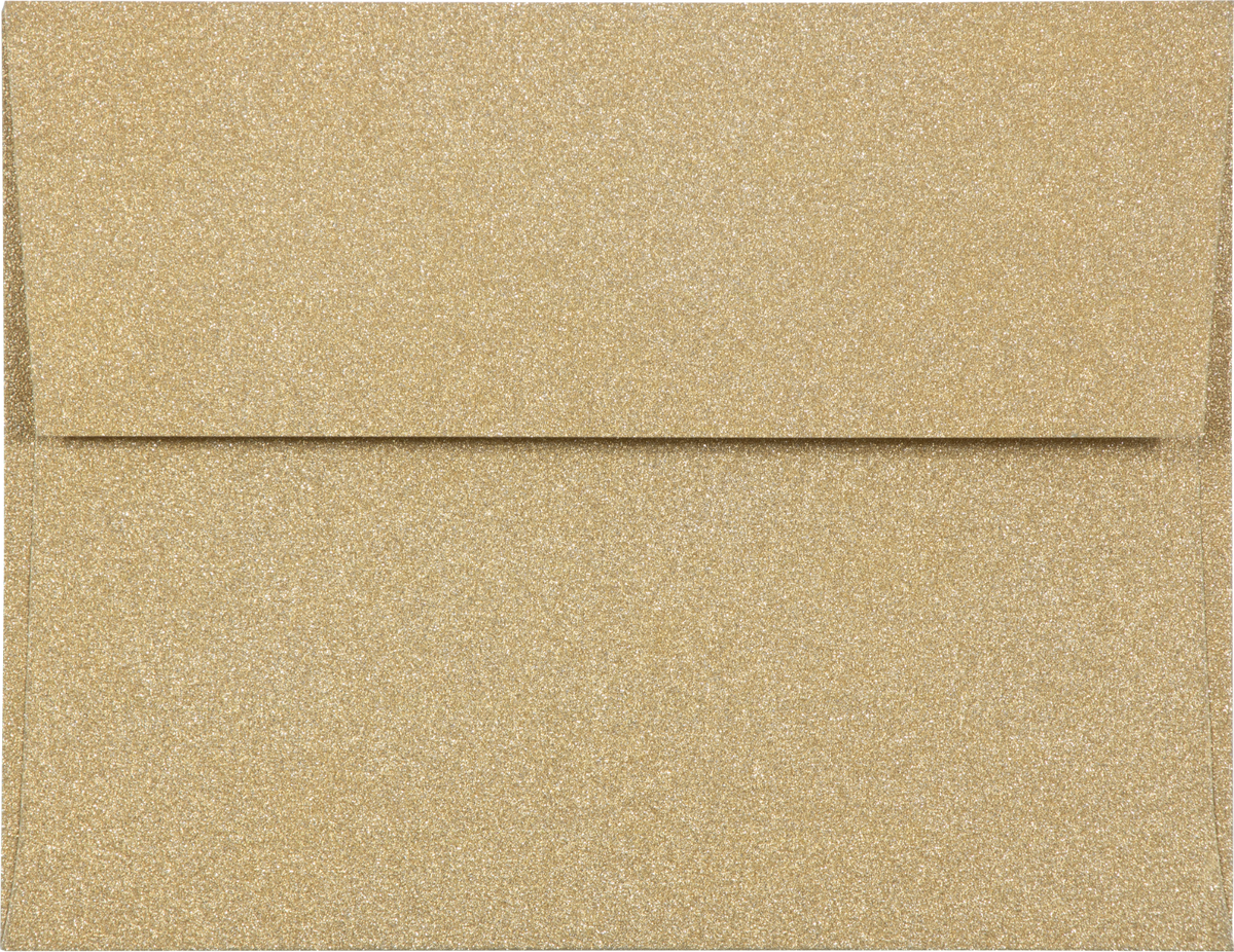 Gold Sparkle 90lb A2 Invitation Envelopes (4 3/8 x 5 3/4) with Peel & Seal