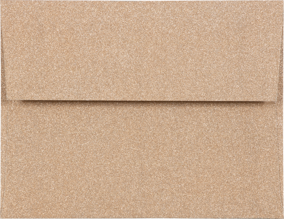 Rose Gold Sparkle 90lb A2 Invitation Envelopes (4 3/8 x 5 3/4) with Peel & Seal