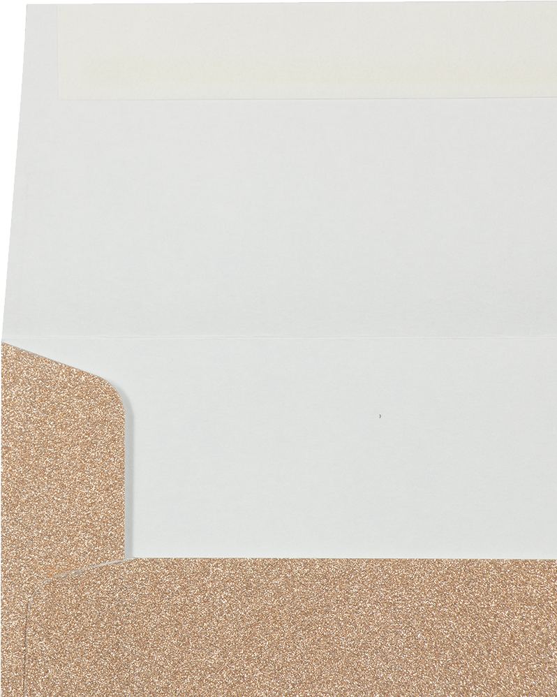 Rose Gold Sparkle 90lb A2 Invitation Envelopes (4 3/8 x 5 3/4) with Peel & Seal