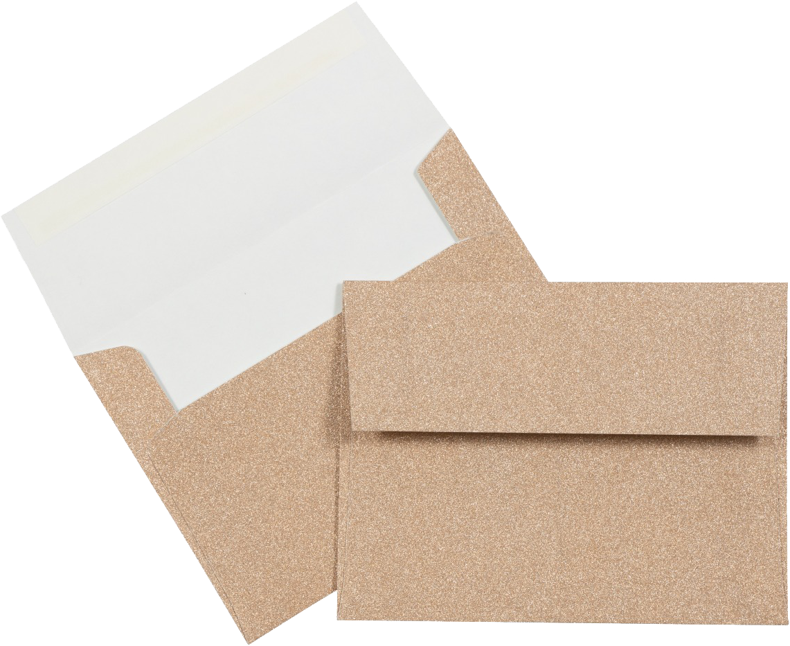 Rose Gold Sparkle 90lb A2 Invitation Envelopes (4 3/8 x 5 3/4) with Peel & Seal