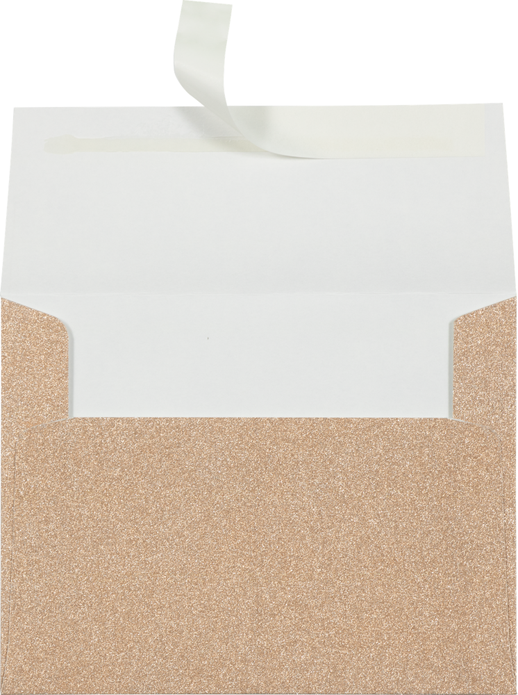Rose Gold Sparkle 90lb A2 Invitation Envelopes (4 3/8 x 5 3/4) with Peel & Seal