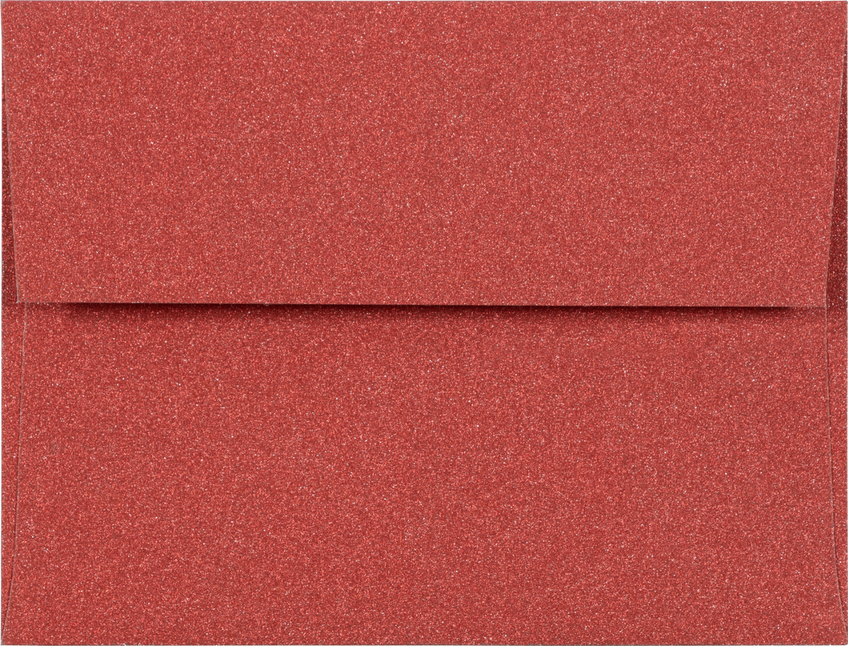 Holiday Red Sparkle 90lb A2 Invitation Envelopes (4 3/8 x 5 3/4) with Peel & Seal