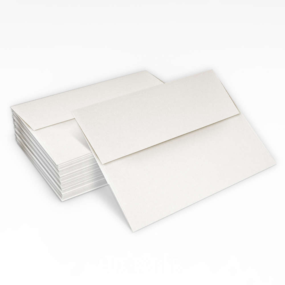 White Recycled 32lb A2 Invitation Envelopes (4 3/8 x 5 3/4) with Peel & Seal