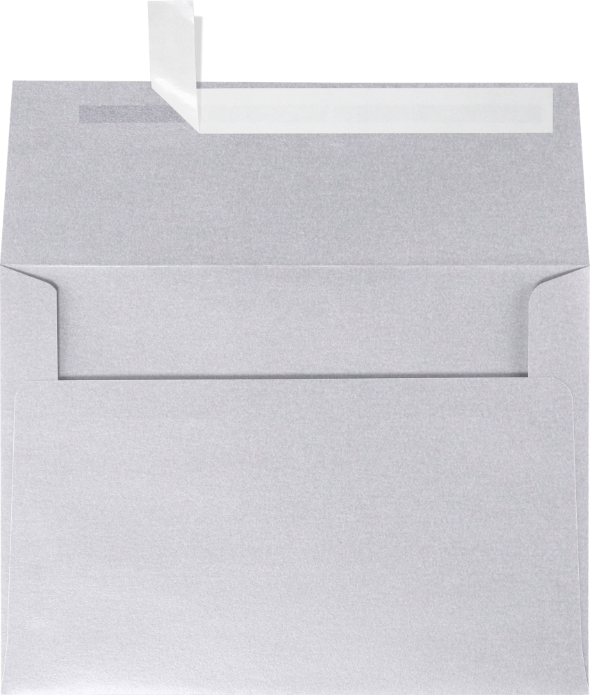Silver Metallic 32lb A4 Invitation Envelopes (4 1/4 x 6 1/4) with Peel & Seal