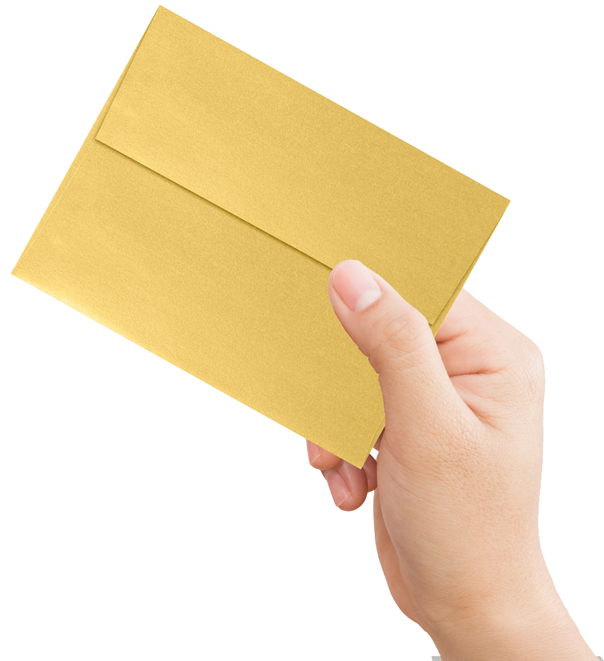 Gold Metallic 32lb A4 Invitation Envelopes (4 1/4 x 6 1/4) with Peel & Seal