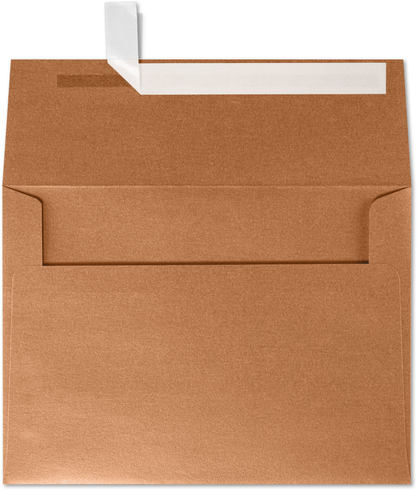 Copper Brown Metallic 32lb A4 Invitation Envelopes (4 1/4 x 6 1/4) with Peel & Seal