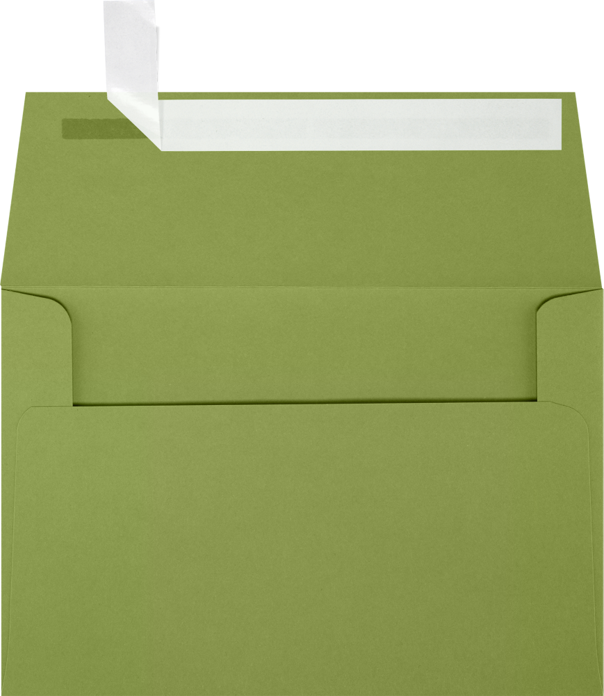 Olive Green 28lb A4 Invitation Envelopes (4 1/4 x 6 1/4) with Peel & Seal