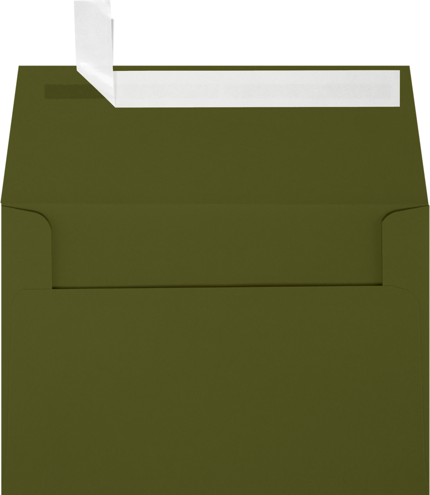 Dark Green Olive 28lb A4 Invitation Envelopes (4 1/4 x 6 1/4) with Peel & Seal