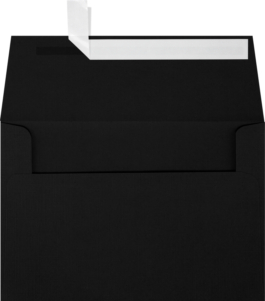 Black Linen 32lb A4 Invitation Envelopes (4 1/4 x 6 1/4) with Peel & Seal