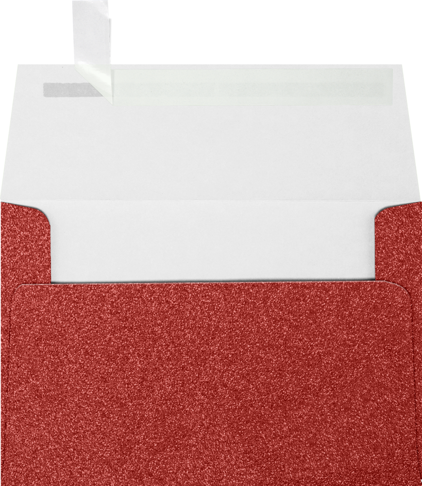 Holiday Red Sparkle 90lb A4 Invitation Envelopes (4 1/4 x 6 1/4) with Peel & Seal