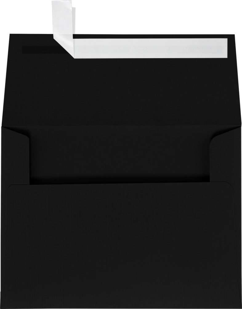 Black Linen 32lb A6 Invitation Envelopes (4 3/4 x 6 1/2) with Peel & Seal