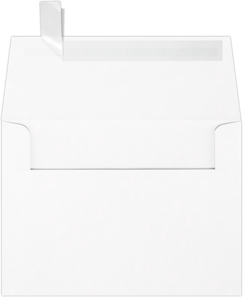 White 100% Cotton 32lb A6 Invitation Envelopes (4 3/4 x 6 1/2) with Peel & Seal